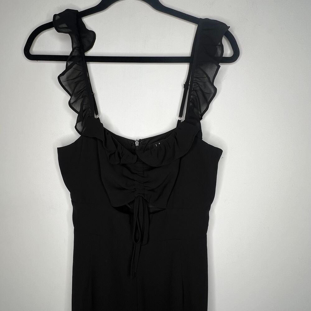 Lulu's Black Ruffle Tie-Front Jumpsuit - Picture 4 of 8